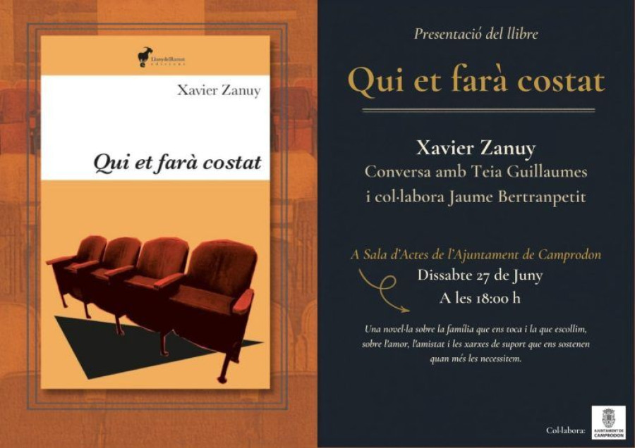Presentació del llibre: "Qui et farà costat" de Xavier Zanuy